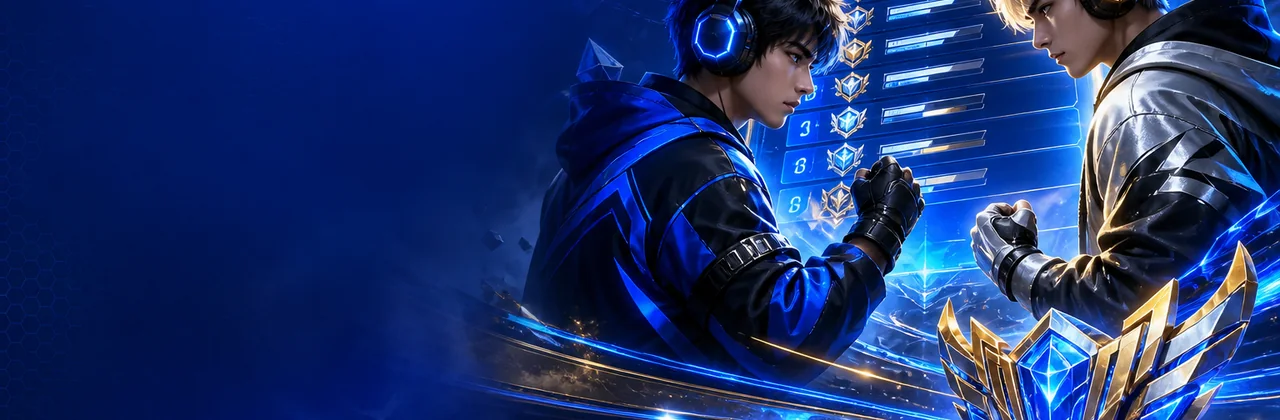 Banner bảng hot với hai nhân vật đối đầu và huy hiệu xếp hạng